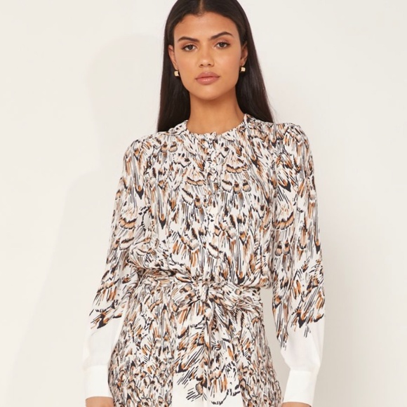 Reis Midi Feather Dress - Picture 1 of 6